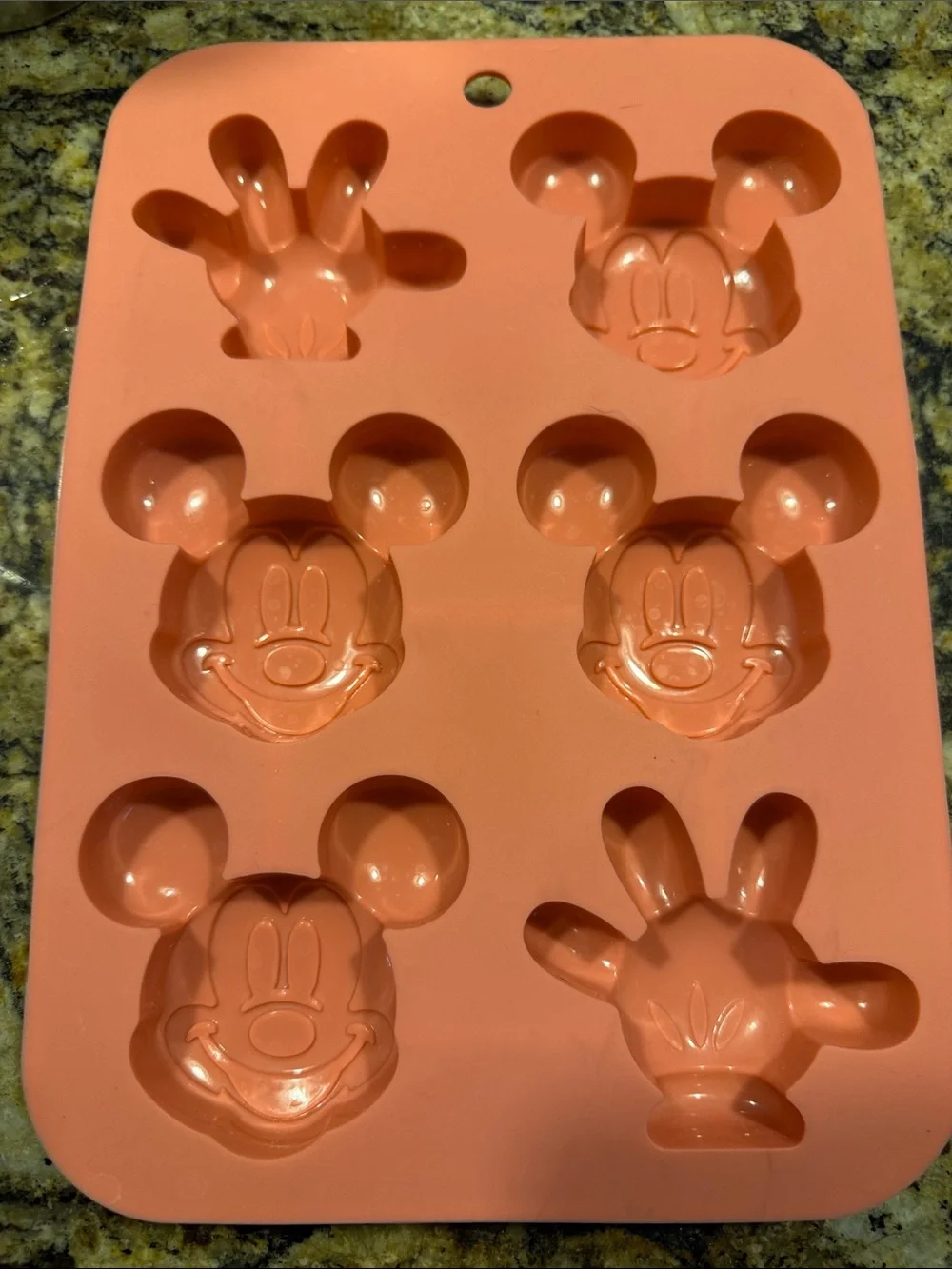 Disney Coral Pink Mickey Mouse Silicone Mold Tray